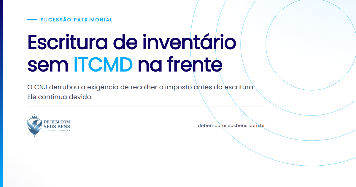 Escritura de inventário sem *ITCMD* na frente
